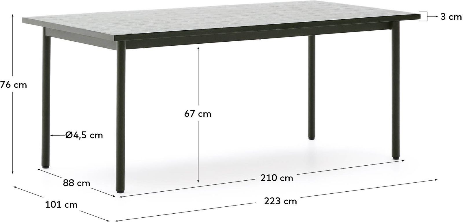 Kave Home Maurina Groen Tuintafel