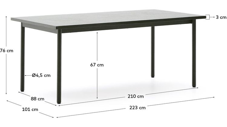 Kave Home Maurina Groen Tuintafel