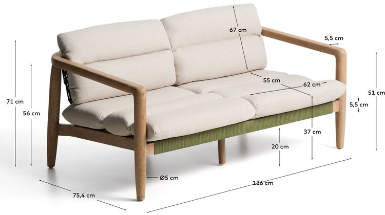 Kave Home Menfi Tuinbank