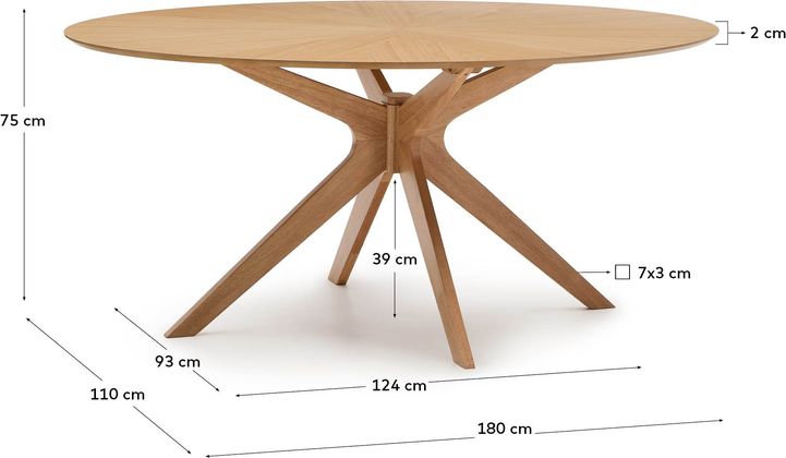 Kave Home Naanim Naturel Eettafel