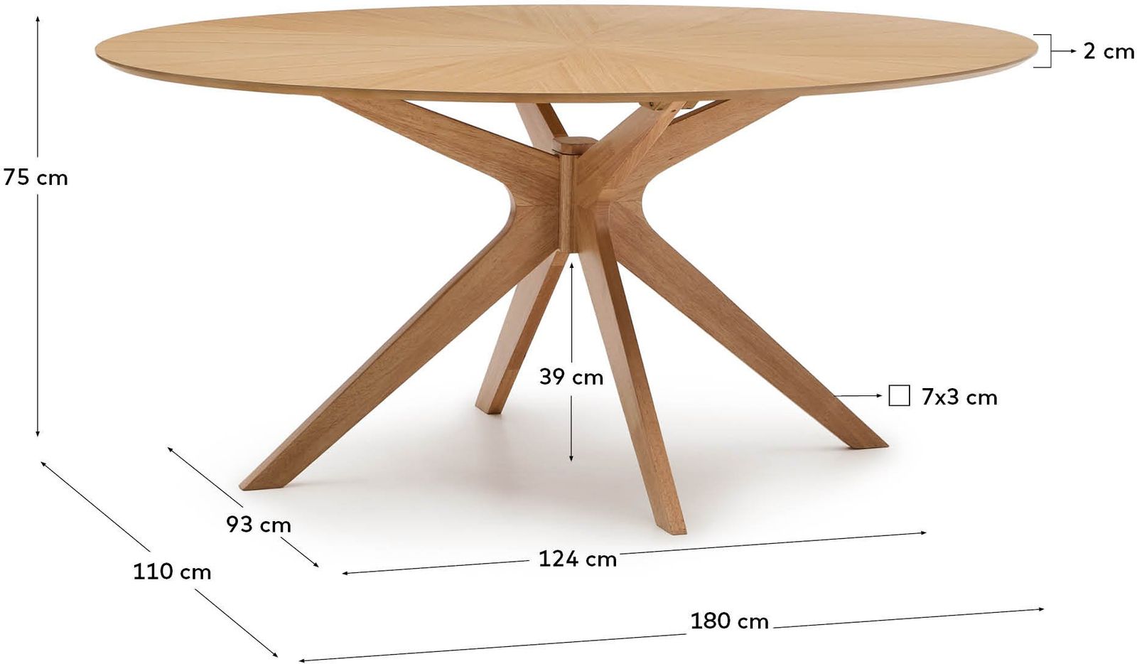 Kave Home Naanim Naturel Eettafel