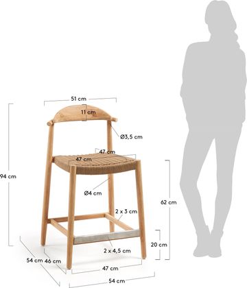 Kave Home Nina Lage Tuin Barkruk