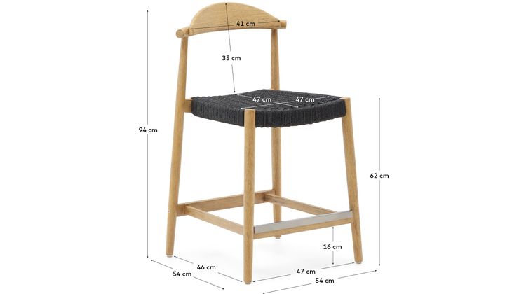 Kave Home Nina Lage Tuin Barkruk