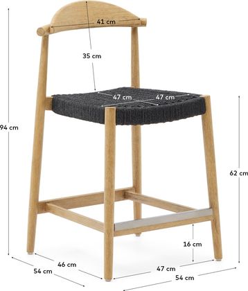 Kave Home Nina Lage Tuin Barkruk
