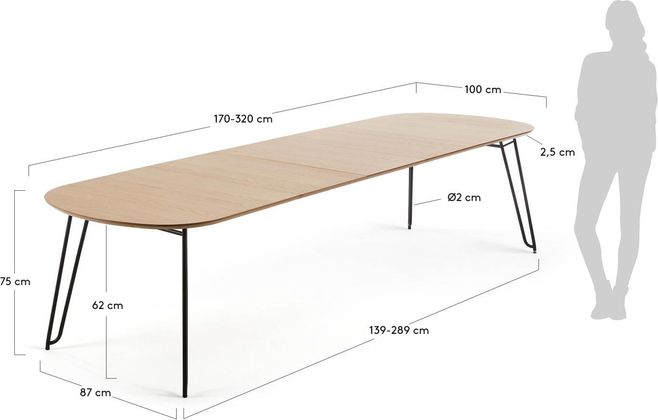 Kave Home Novaks Uitschuifbare Eettafel