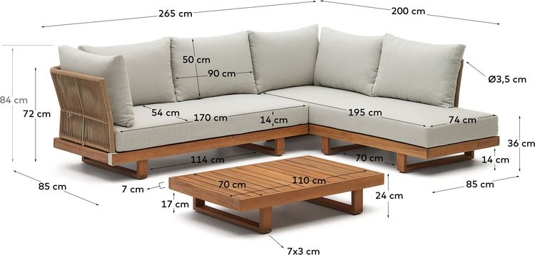 Kave Home Raco Loungeset