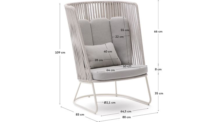 Kave Home Saconca Hoge Outdoor Fauteuil