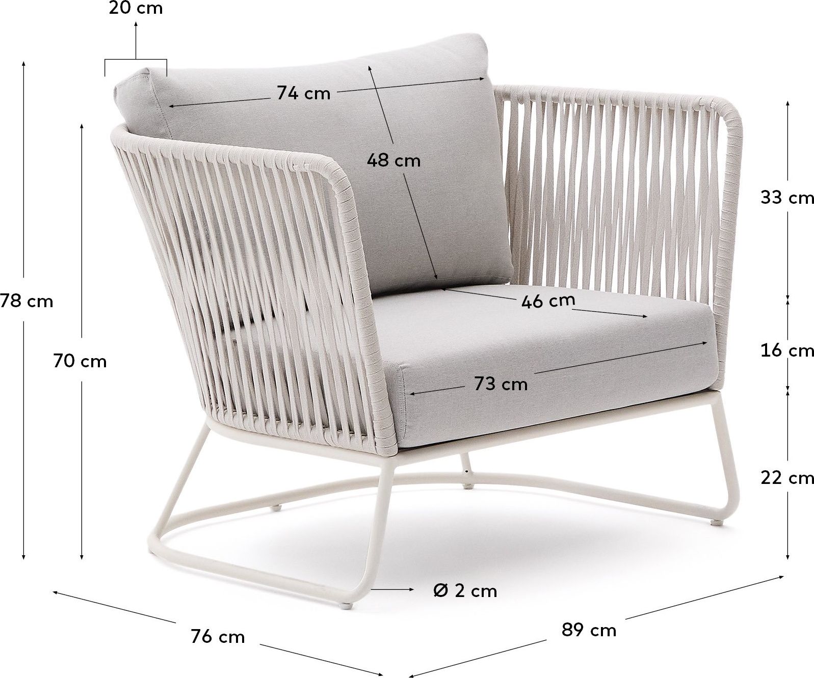 Kave Home Saconca Outdoor Fauteuil