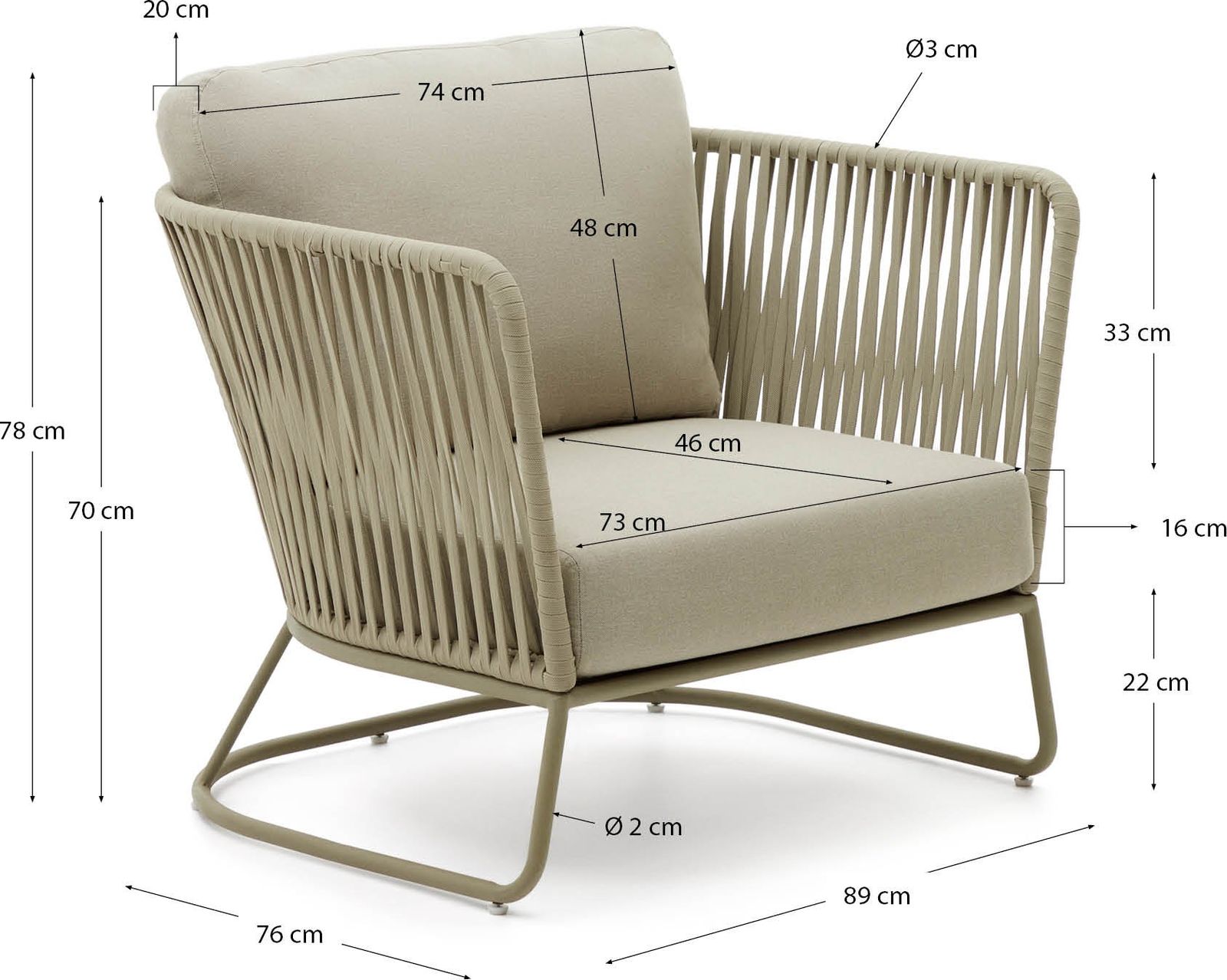 Kave Home Saconca Outdoor Fauteuil