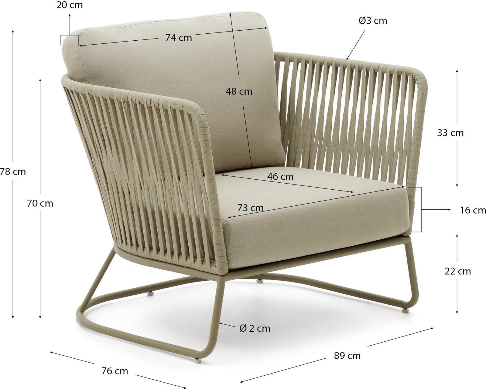 Kave Home Saconca Outdoor Fauteuil