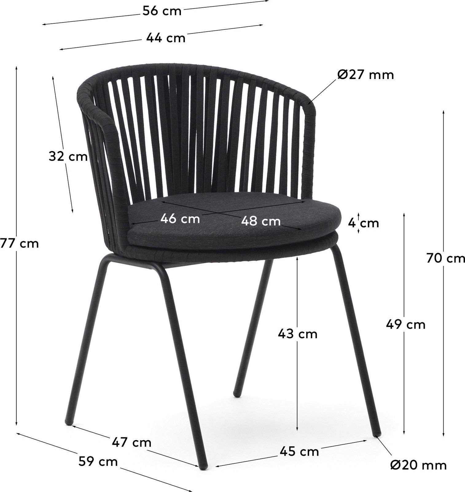 Kave Home Saconca Tuinstoel