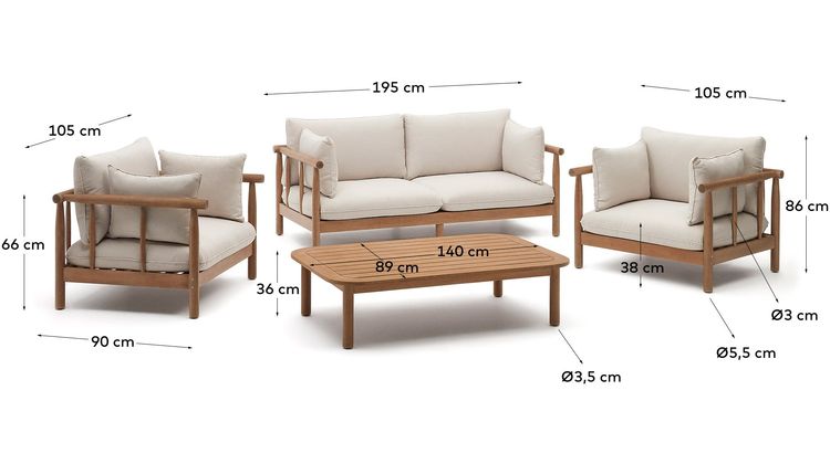 Kave Home Sacova Loungeset