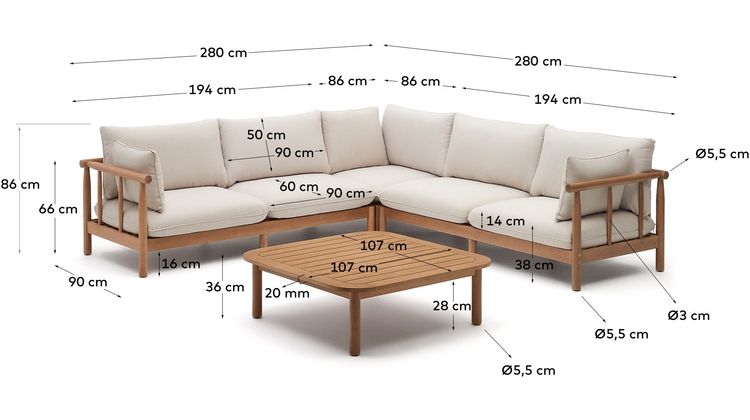 Kave Home Sacova Outdoor Loungeset