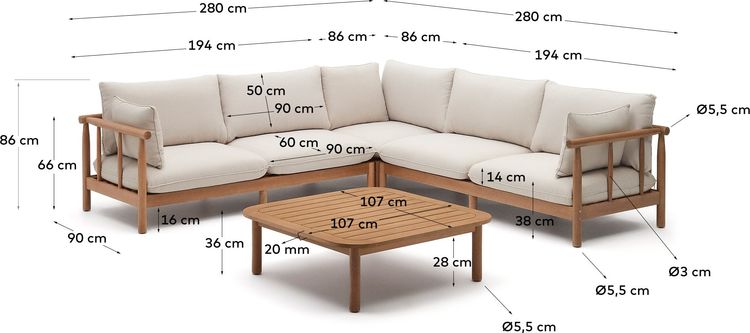 Kave Home Sacova Outdoor Loungeset
