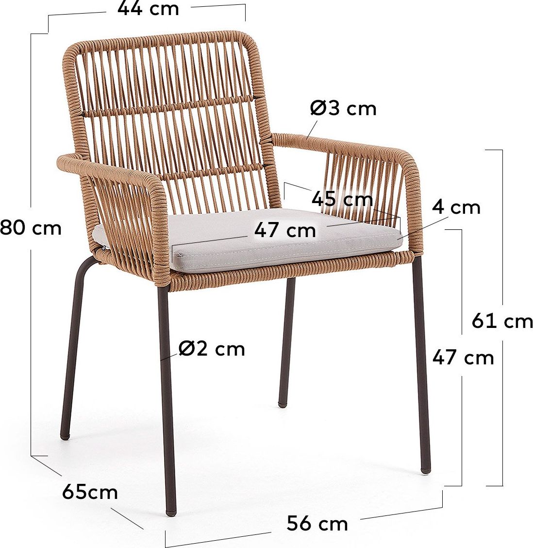 Kave Home Samt Tuinstoel