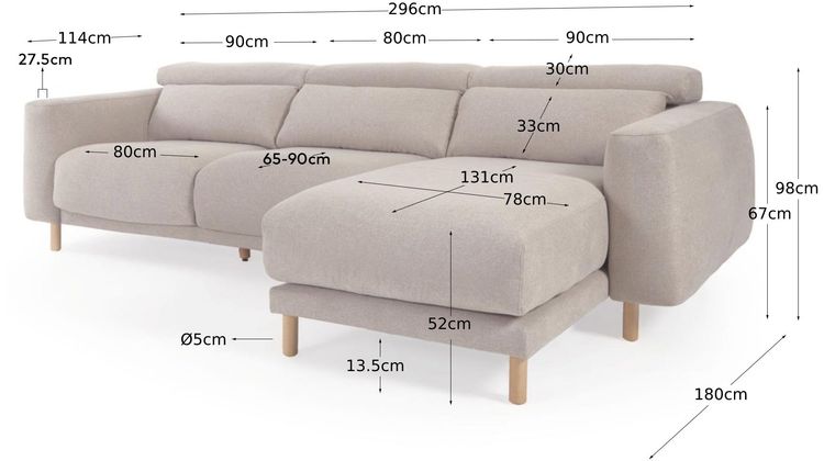 Kave Home Singa 3-Zitsbank