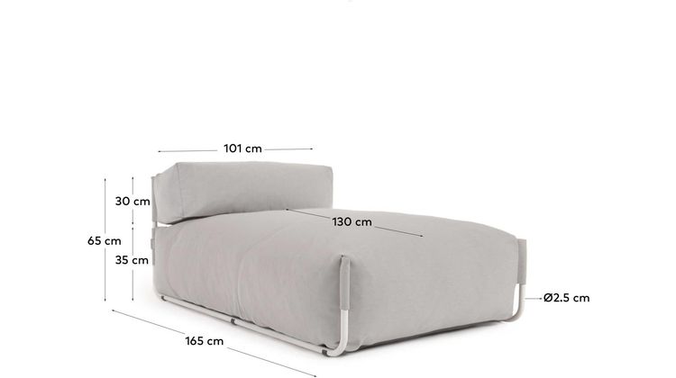 Kave Home Square Outdoor Chaise Longue