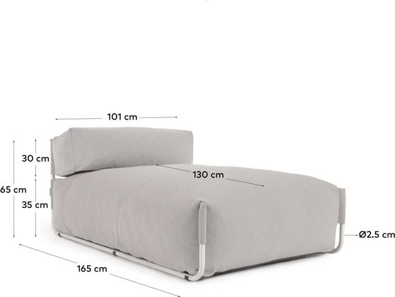 Kave Home Square Outdoor Chaise Longue