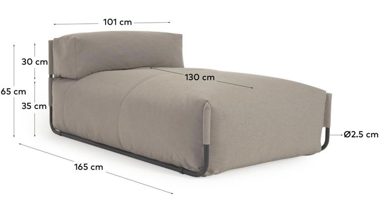 Kave Home Square Outdoor Chaise Longue