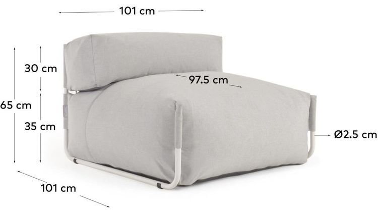 Kave Home Square Outdoor Lounge Fauteuil