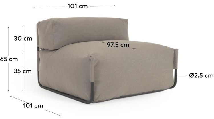 Kave Home Square Outdoor Lounge Fauteuil