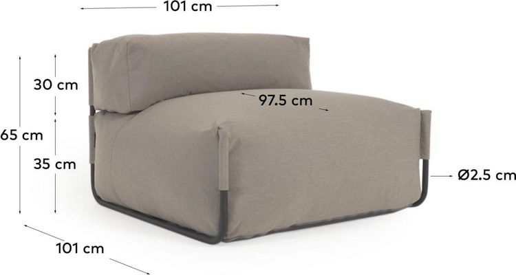 Kave Home Square Outdoor Lounge Fauteuil