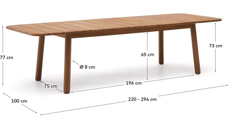 Kave Home Turqueta Uitschuifbare Tuintafel