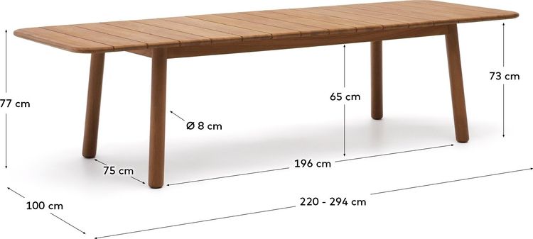 Kave Home Turqueta Uitschuifbare Tuintafel
