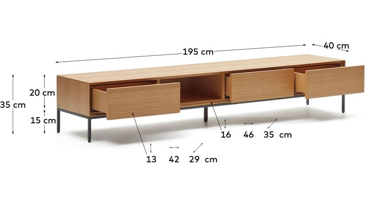 Kave Home Vedrana Eiken Tv-meubel