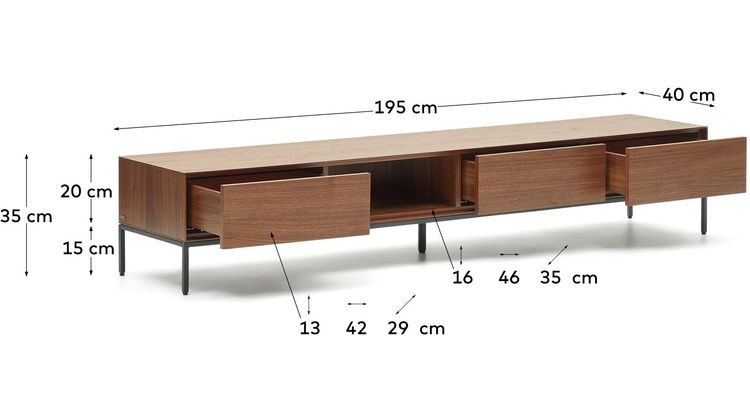 Kave Home Vedrana Walnoot Tv-meubel