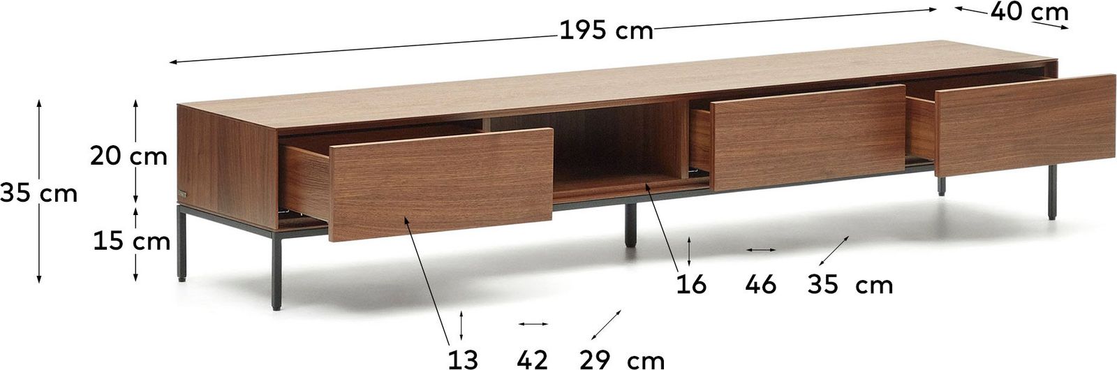 Kave Home Vedrana Walnoot Tv-meubel