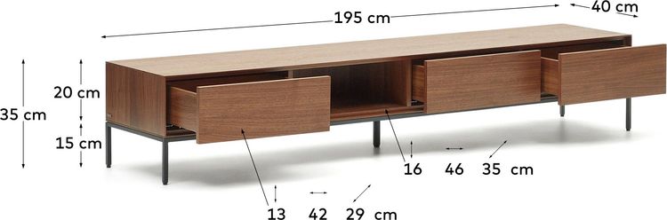 Kave Home Vedrana Walnoot Tv-meubel