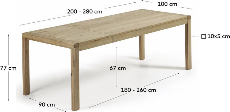 Kave Home Vivy Uitschuifbaar Eettafel