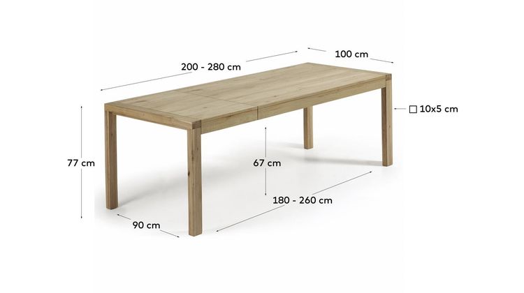 Kave Home Vivy Uitschuifbare Eettafel