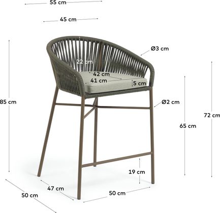 Kave Home Yanet Lage Tuin Barkruk