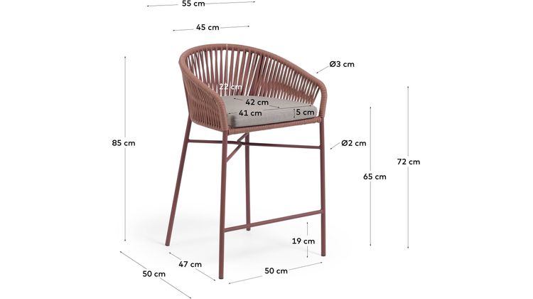 Kave Home Yanet Lage Tuin Barkruk
