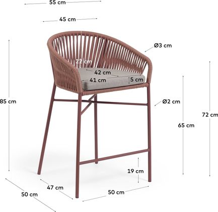 Kave Home Yanet Lage Tuin Barkruk