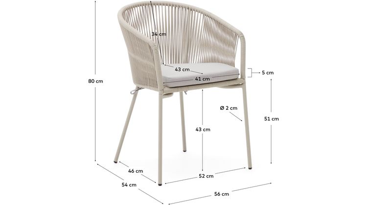 Kave Home Yanet Tuinstoel
