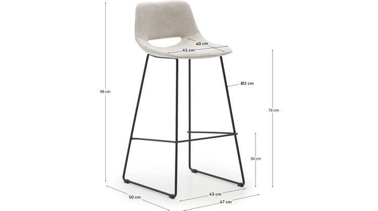 Kave Home Zahara Hoog Barstoel