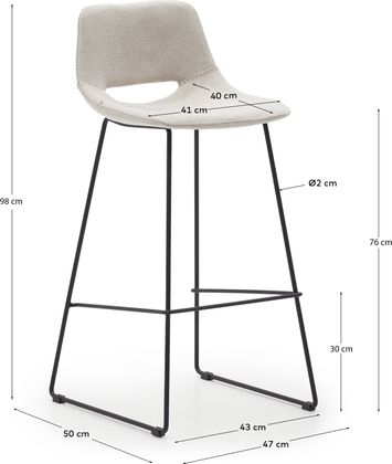 Kave Home Zahara Hoog Barstoel