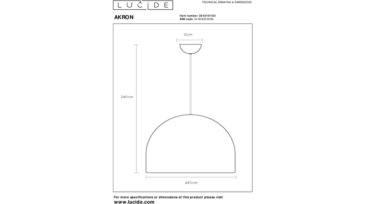 Lucide Akron Hanglamp