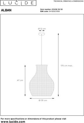 Lucide Alban Hanglamp
