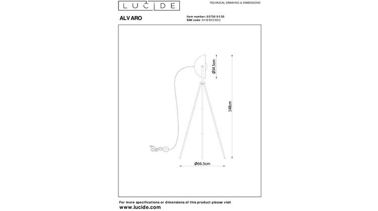 Lucide Alvaro Vloerlamp