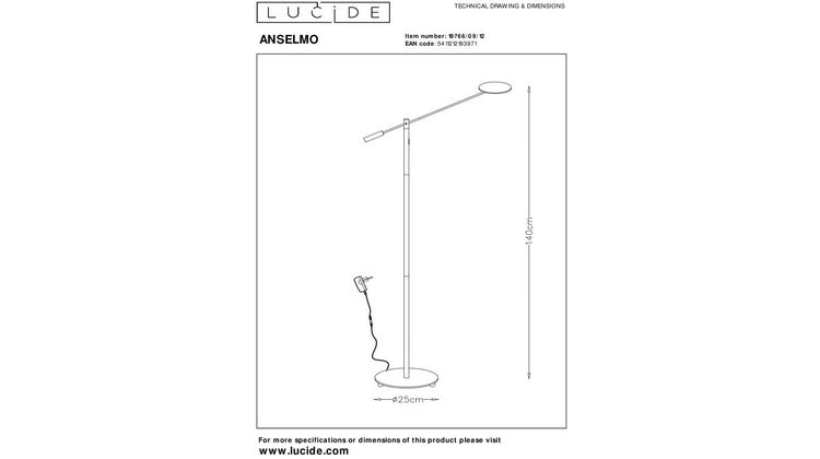 Lucide Anselmo Vloerlamp