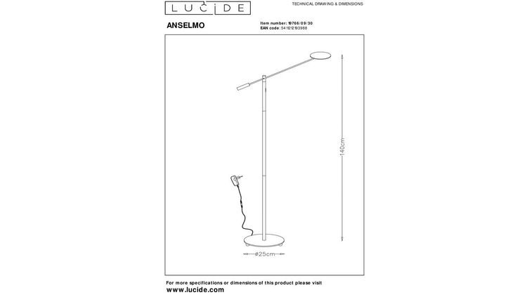 Lucide Anselmo Vloerlamp