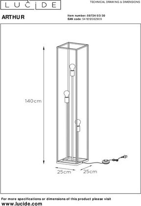 Lucide Arthur Vloerlamp