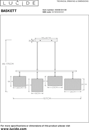 Lucide Baskett Hanglamp