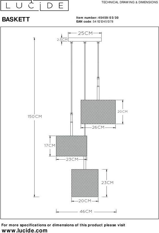 Lucide Baskett Hanglamp