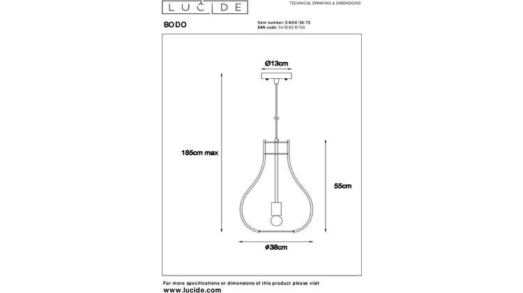 Lucide Bodo Hanglamp