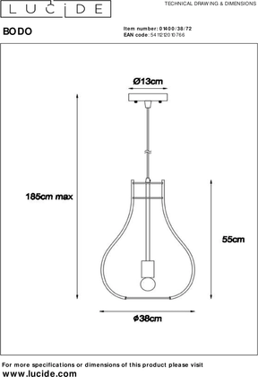 Lucide Bodo Hanglamp